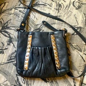 #9 Makowsky Black Purse W Gold spikes
